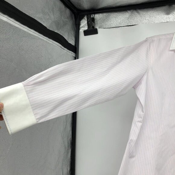 Brooks Brothers Light Pink Pinstriped Button up Long Sleeve Dress Shirt size 14 - Picture 7 of 15